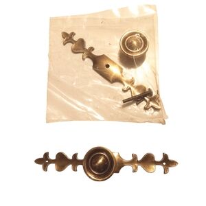 KBC-LOT OF 10 BRASS BACKPLATE/KNOB CABINET HDW SETS #N963~ORIGINAL PACKAGING